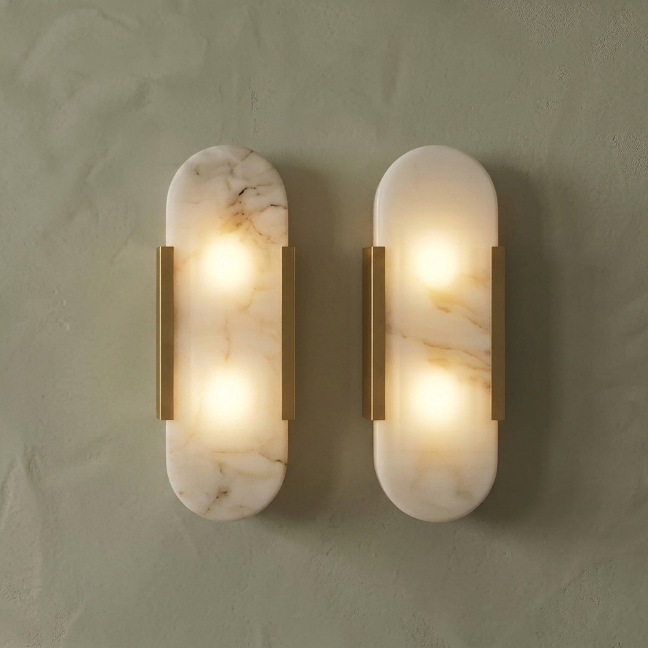 Elegant Marble Wall Sconce | Compact Design with Soft Diffused Glow