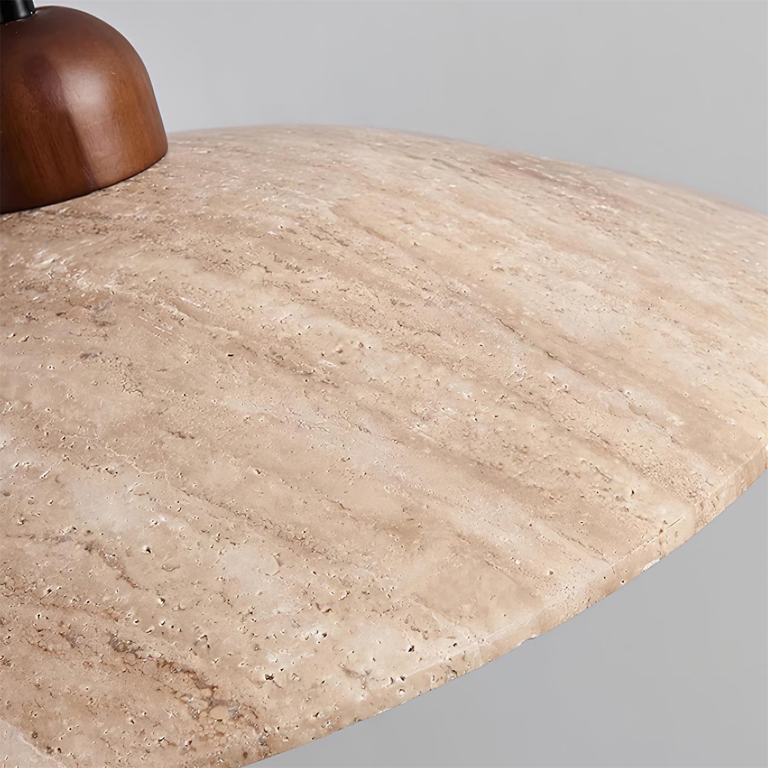 Lumen Collection | Lampa wisząca z trawertynu i szkła | Eleganckie oświetlenie do salonu, jadalni i sypialni