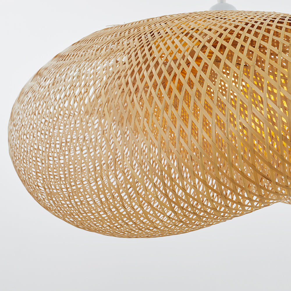 Lumen Collection | Bambusowa lampa wisząca ręcznie pleciona | Naturalne oświetlenie do salonu, jadalni i kuchni