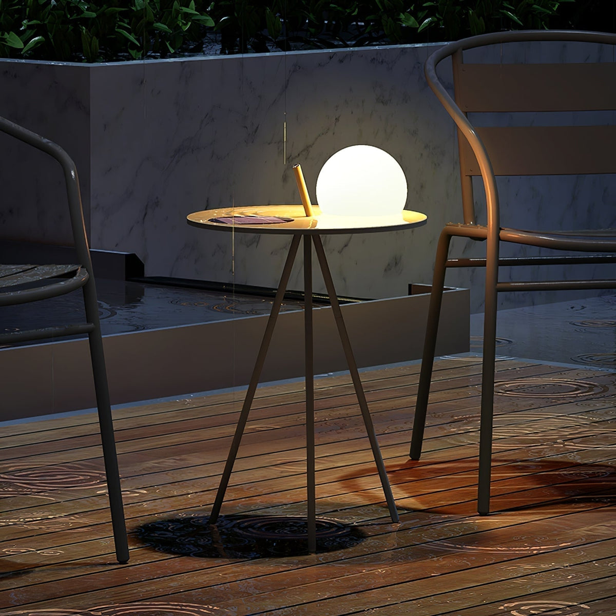 Solarna Lampa Stołowa Kula na Trójnogu