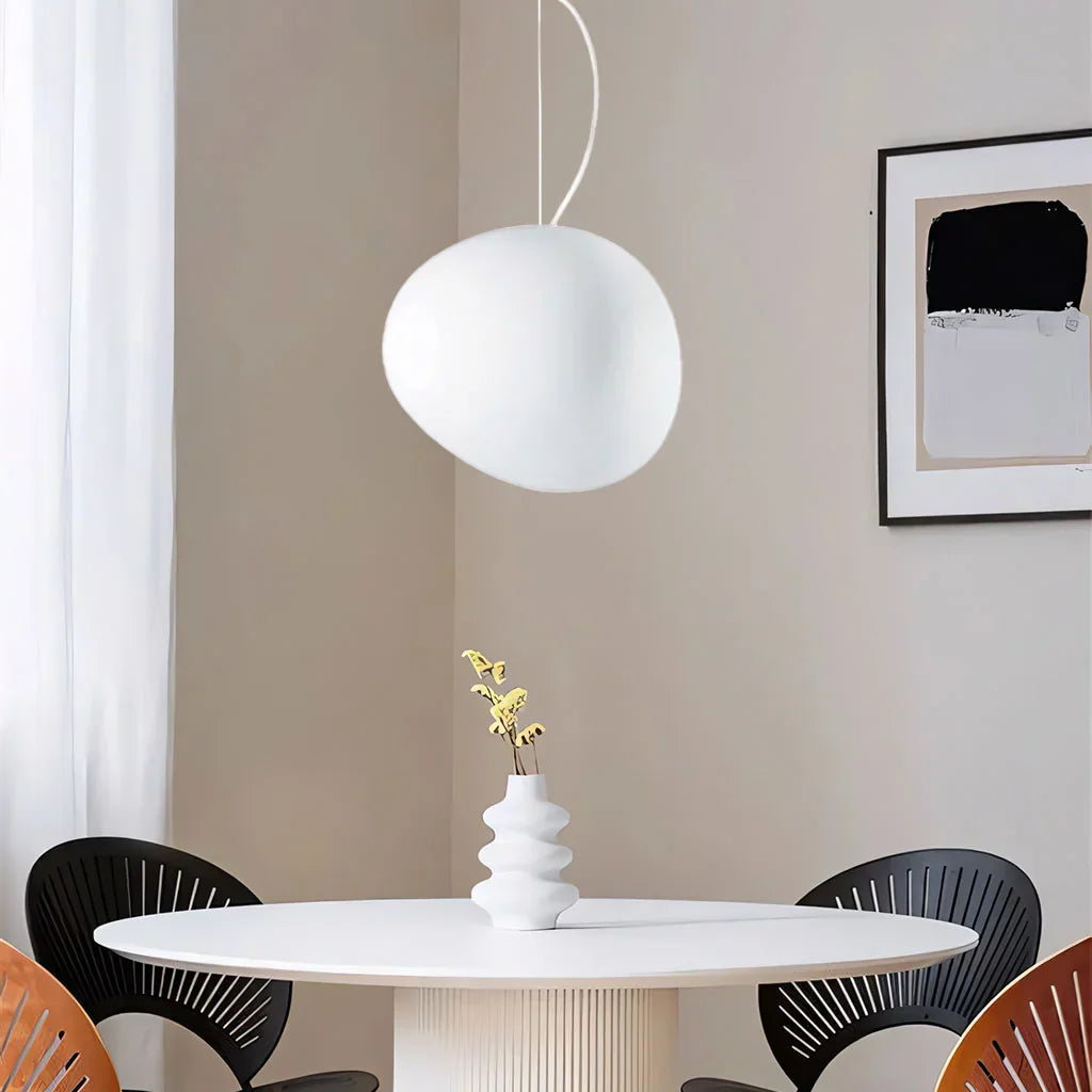 Lumen Collection | Nowoczesna biała lampa wisząca | Designerskie oświetlenie do salonu, kuchni i jadalni