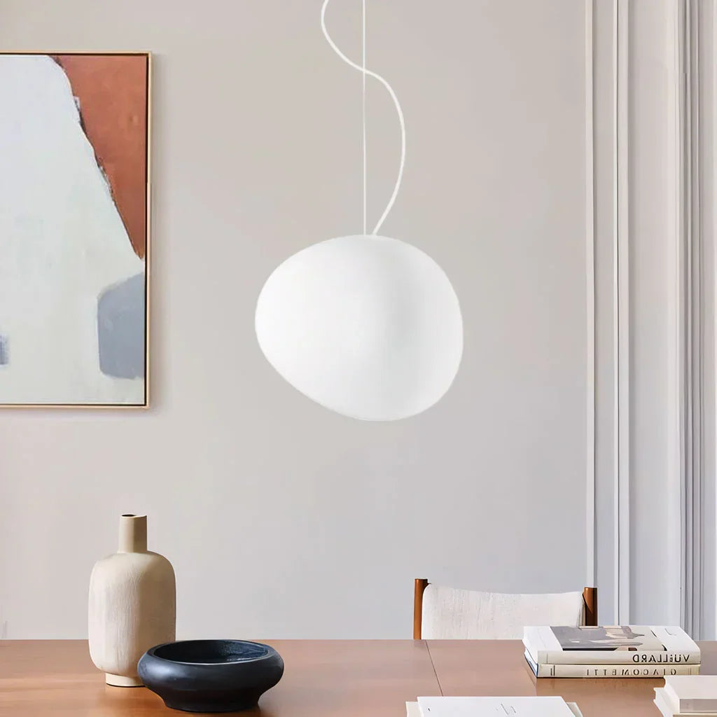 Lumen Collection | Nowoczesna biała lampa wisząca | Designerskie oświetlenie do salonu, kuchni i jadalni