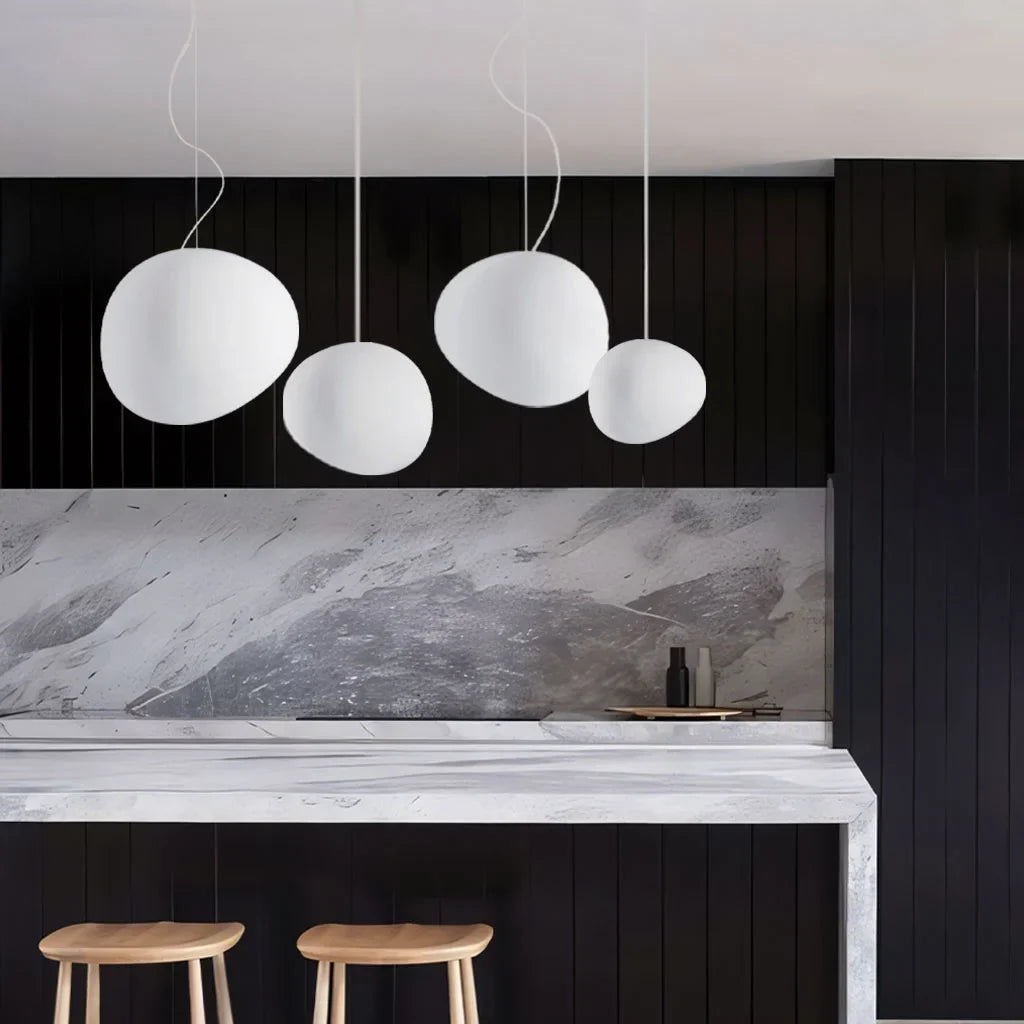 Lumen Collection | Nowoczesna biała lampa wisząca | Designerskie oświetlenie do salonu, kuchni i jadalni