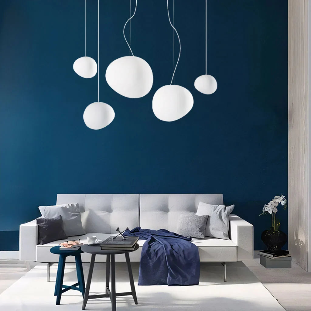 Lumen Collection | Nowoczesna biała lampa wisząca | Designerskie oświetlenie do salonu, kuchni i jadalni