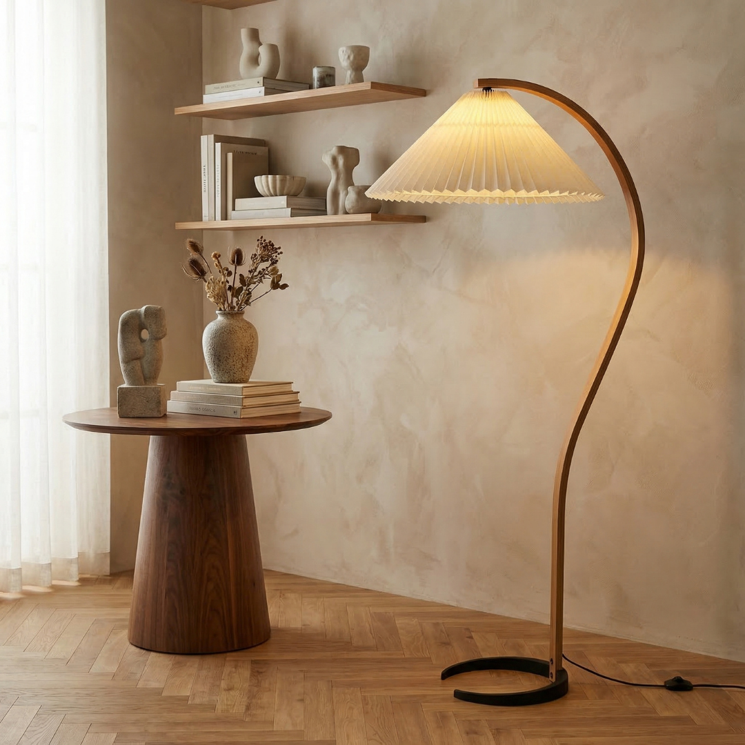 Lumen Caprani – drewniana lampa podłogowa – zdjęcie 2