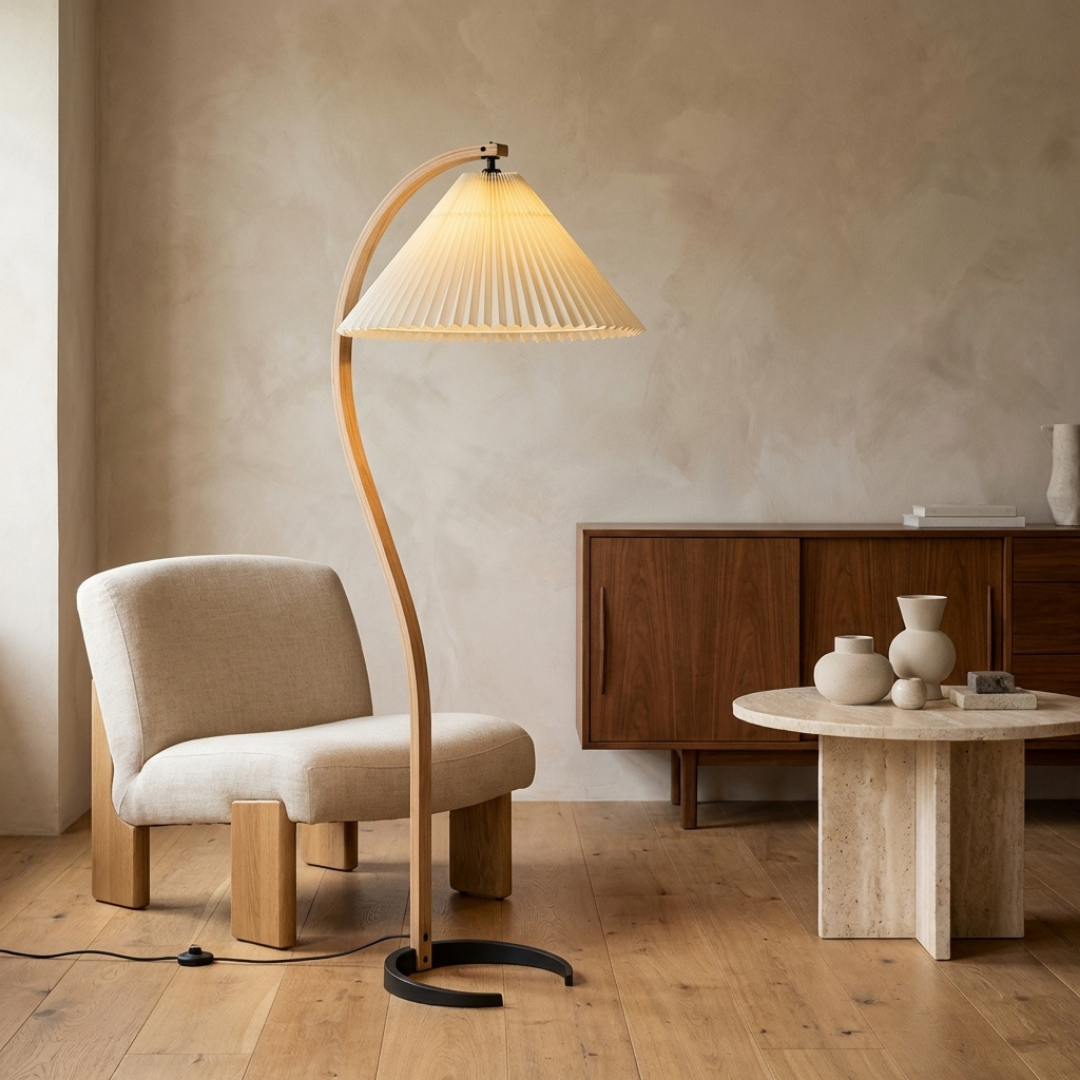 Lumen Caprani – drewniana lampa podłogowa – zdjęcie 4