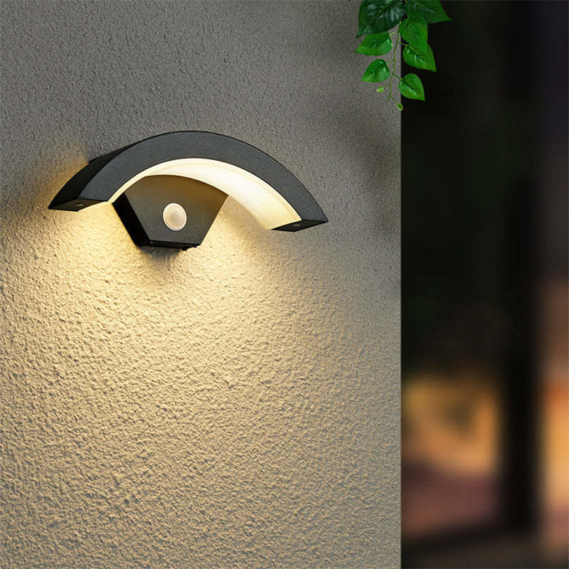 Elvon | Nordic Arc Waterproof LED Outdoor Wall Lamp with Motion Sensor