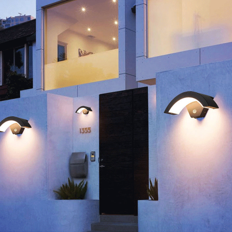 Elvon | Nordic Arc Waterproof LED Outdoor Wall Lamp with Motion Sensor
