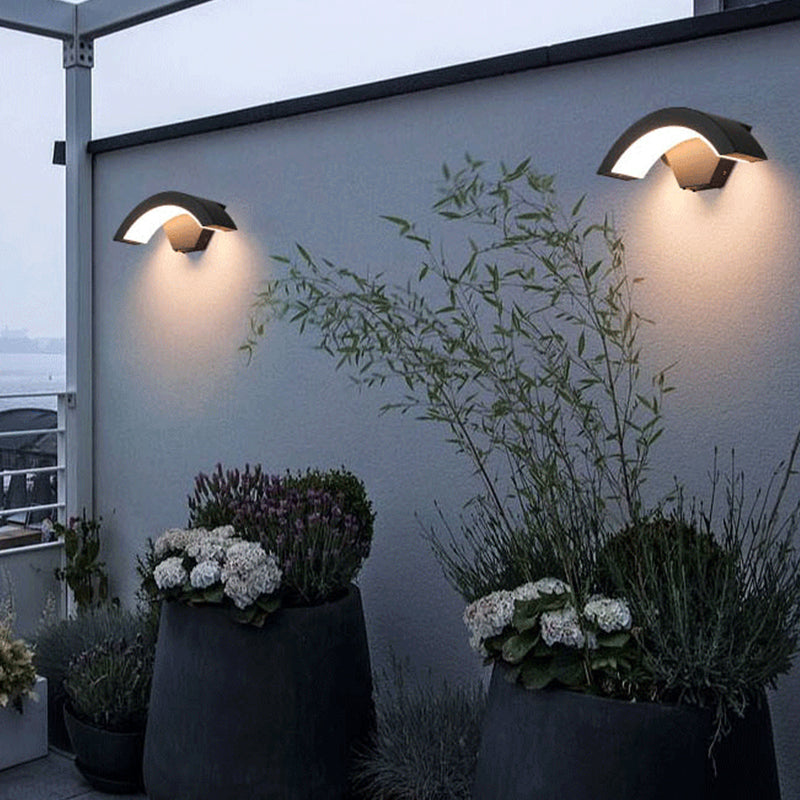 Elvon | Nordic Arc Waterproof LED Outdoor Wall Lamp with Motion Sensor