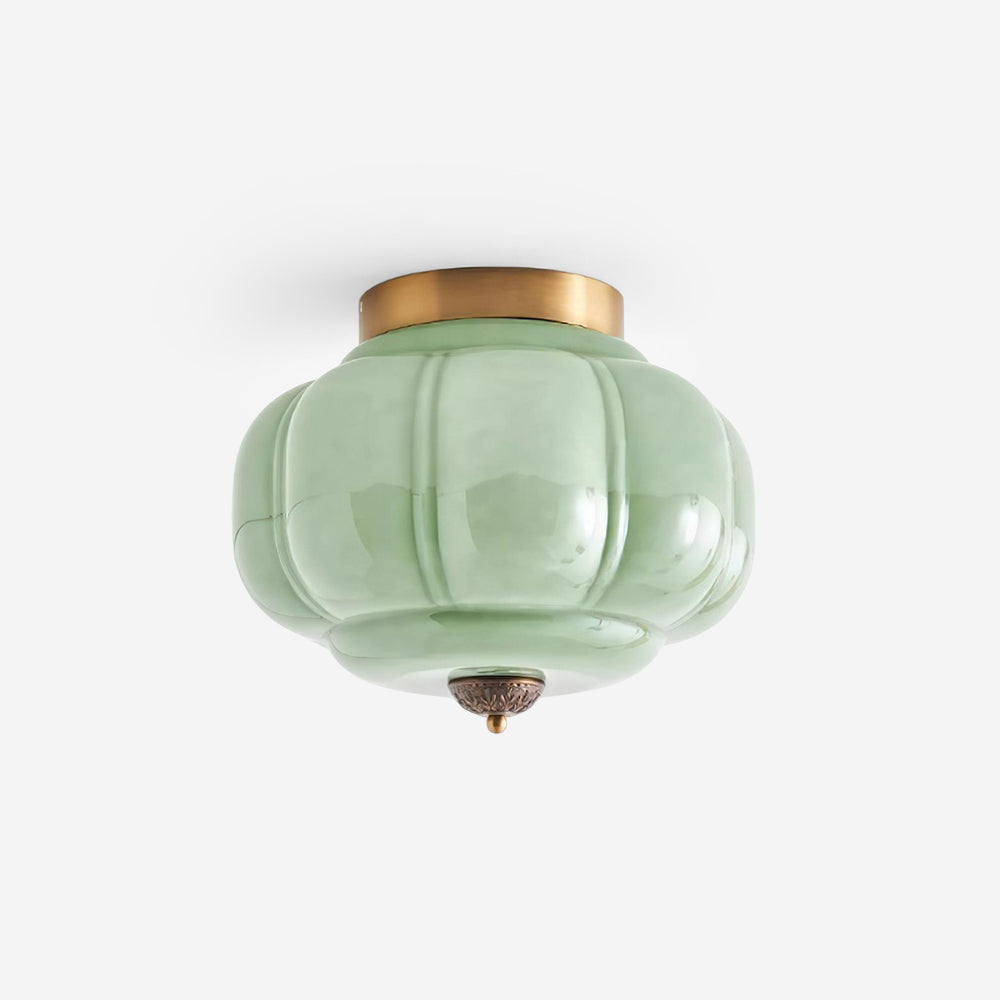 Zielona szklana lampa sufitowa Elyra | Designerska lampa z metalu i szkła do salonu, sypialni i kuchni