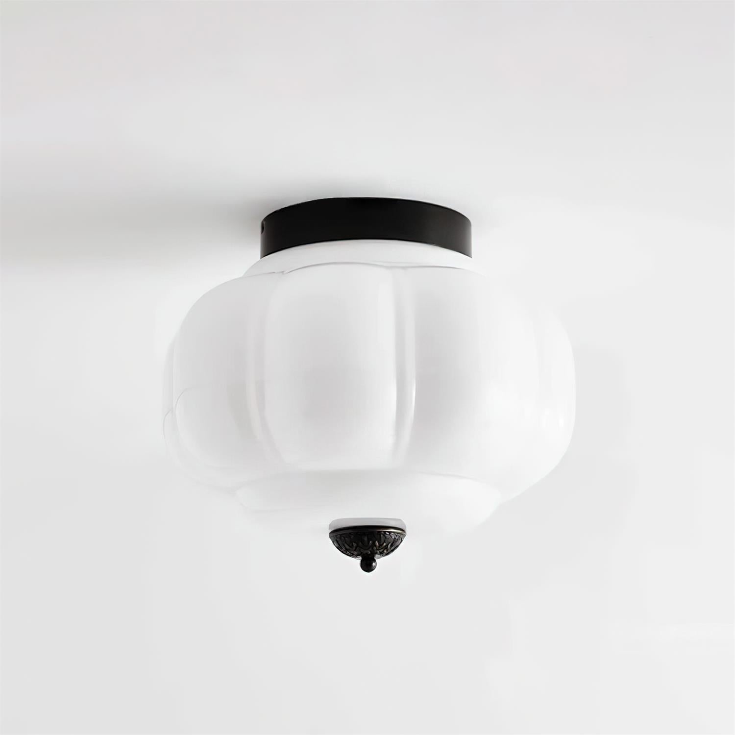 Zielona szklana lampa sufitowa Elyra | Designerska lampa z metalu i szkła do salonu, sypialni i kuchni