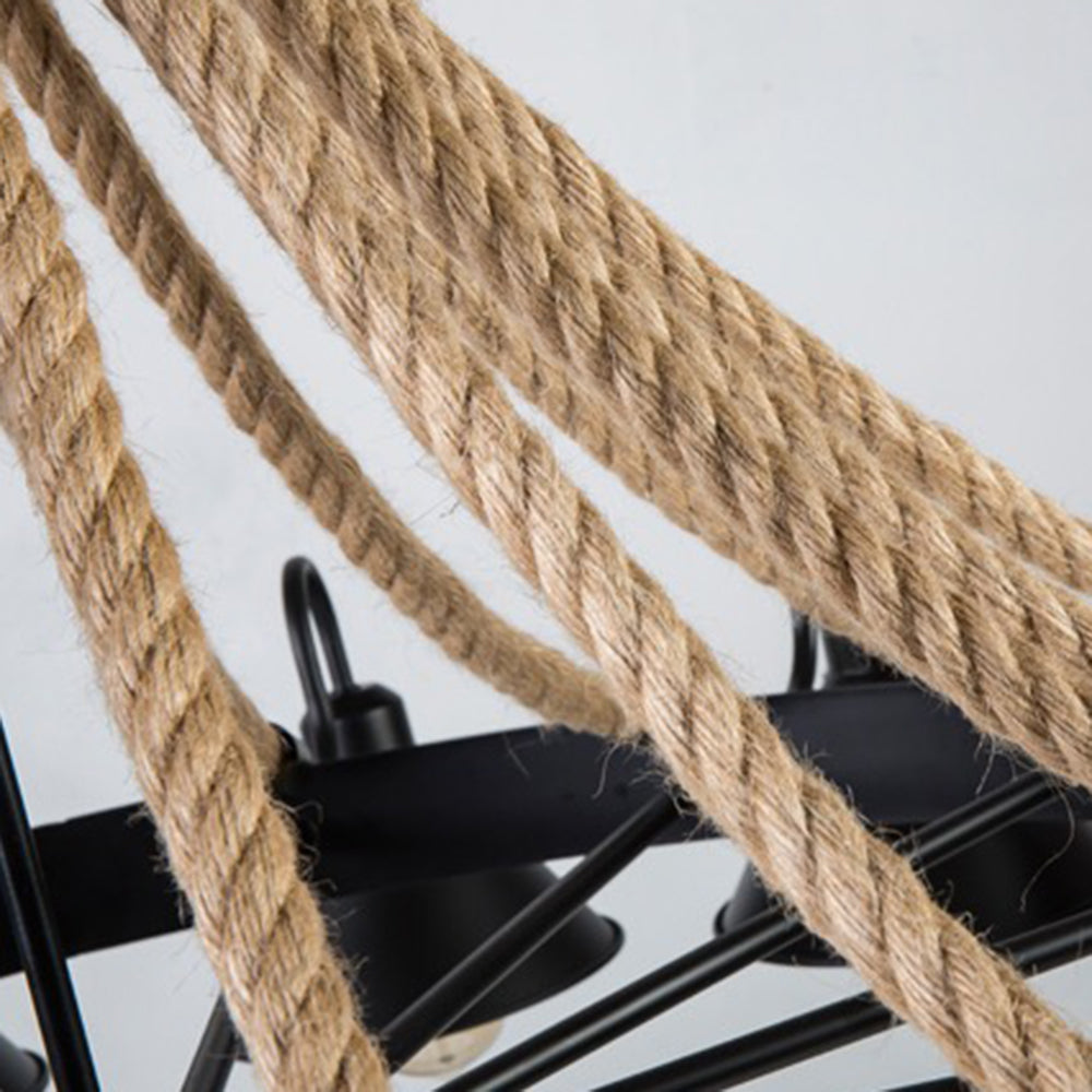 Epoch | Vintage Industrial Chandelier with Rustic Rope Design