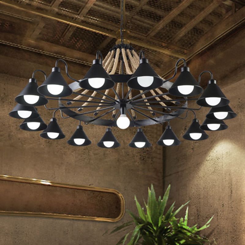 Epoch | Vintage Industrial Chandelier with Rustic Rope Design