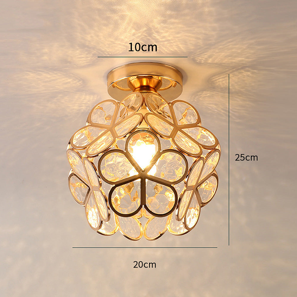 Lampa sufitowa w kształcie kwiatów | Designerska szklana lampa do przedpokoju, salonu i sypialni