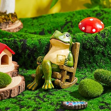 Glowing Frog Statue | Solar Garden Decor with Soft Light