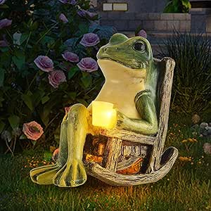 Glowing Frog Statue | Solar Garden Decor with Soft Light