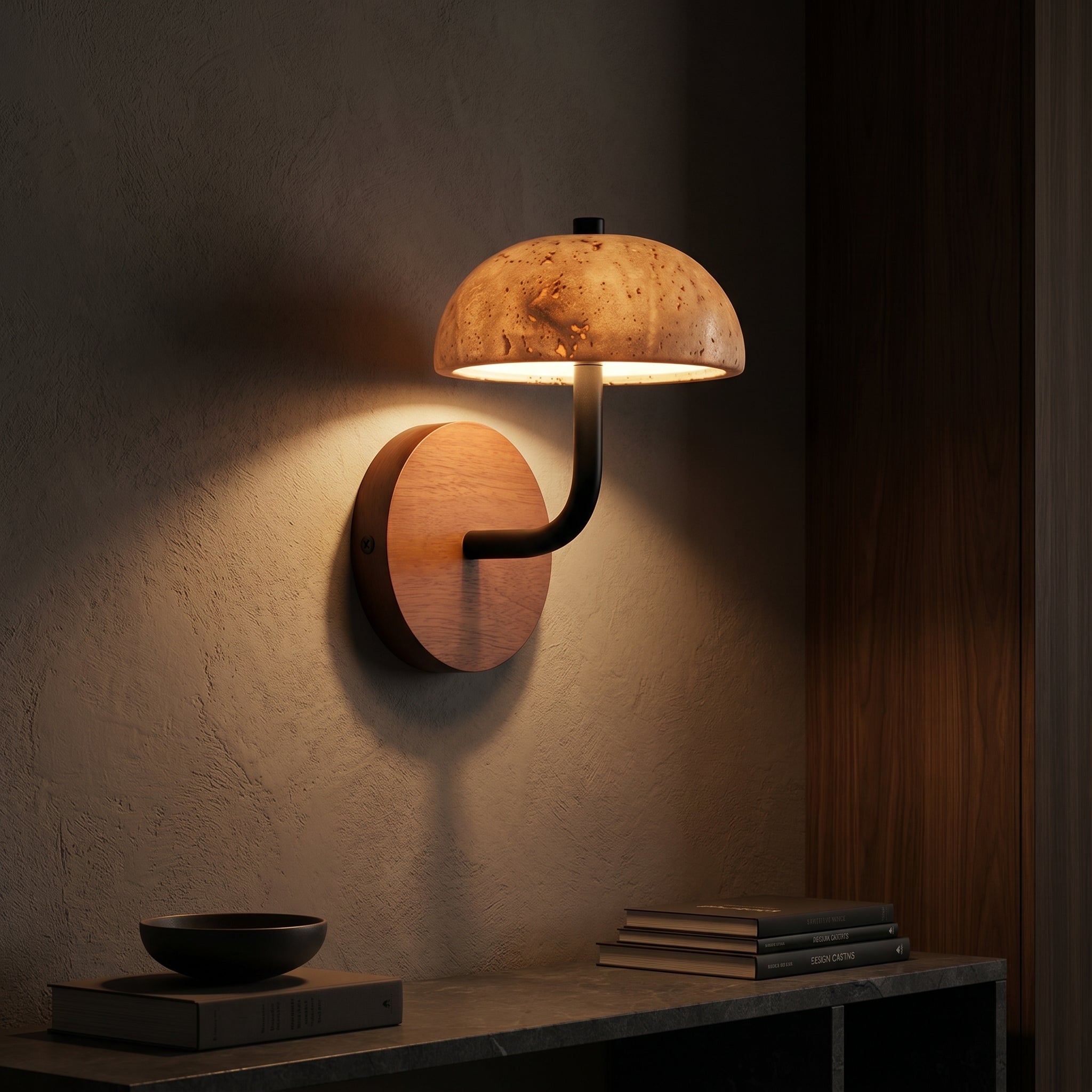 Junko | Travertine Wall Light with Soft Downward Glow