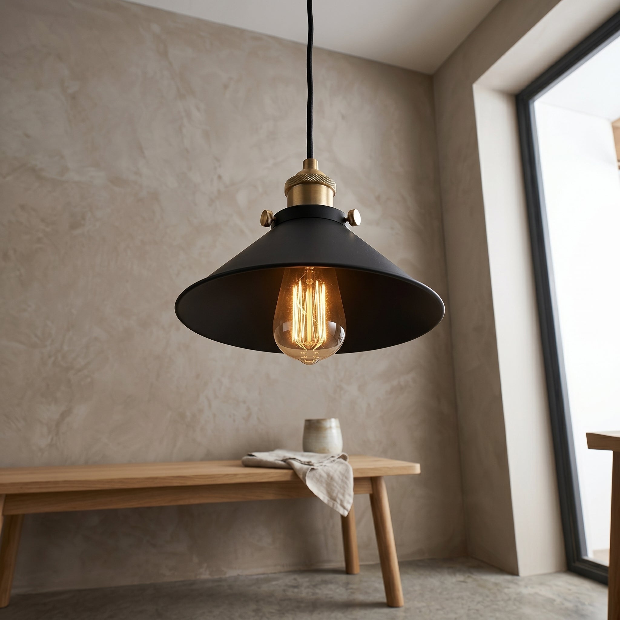 Lumen Collection | Industrialna żelazna lampa wisząca w stylu vintage | Oświetlenie do loftu, salonu i jadalni