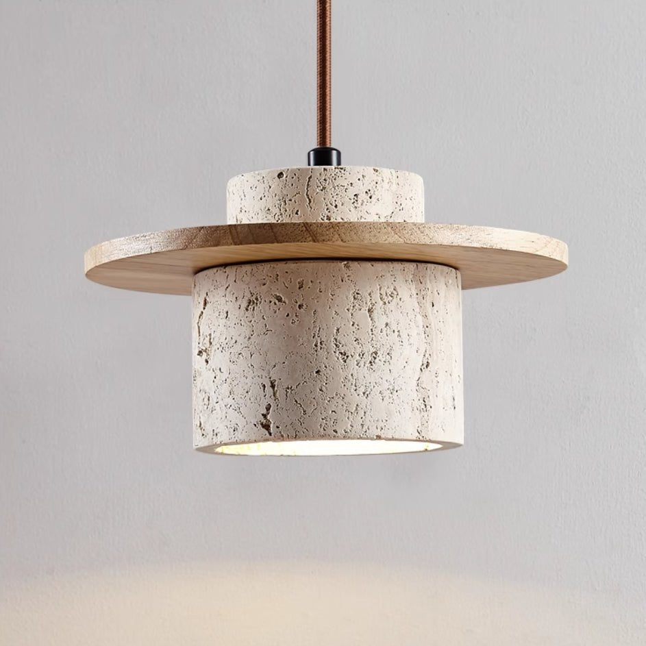 Lampa Wisząca z Trawertynu | Elegancki Żyrandol do Salonu z Matową Fakturą | Naturalna Dekoracja dla Wnętrz 5