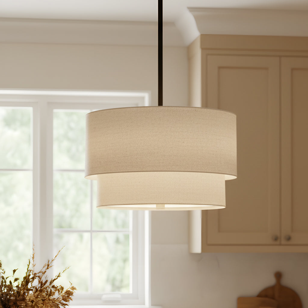 Lumen Beck | Lampa Wisząca z Lnianym Abażurem i Funkcją Ściemniania