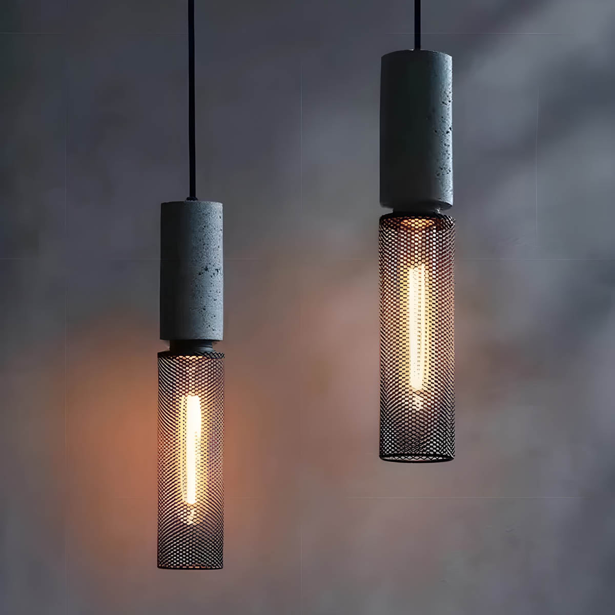Industrialna lampa wisząca Loft | Designerska lampa LED z betonu do kuchni, salonu i jadalni