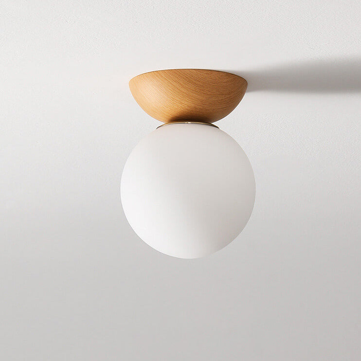 Japońska lampa sufitowa Log LED | Designerskie oświetlenie w stylu Japandi do salonu, sypialni i przedpokoju