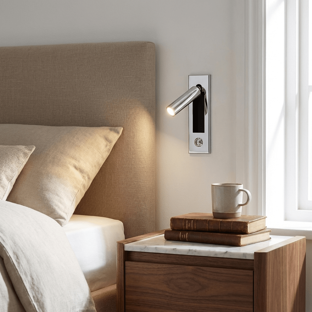 Lumen Collection | Bedside Wall Light with Pull-Out Activation