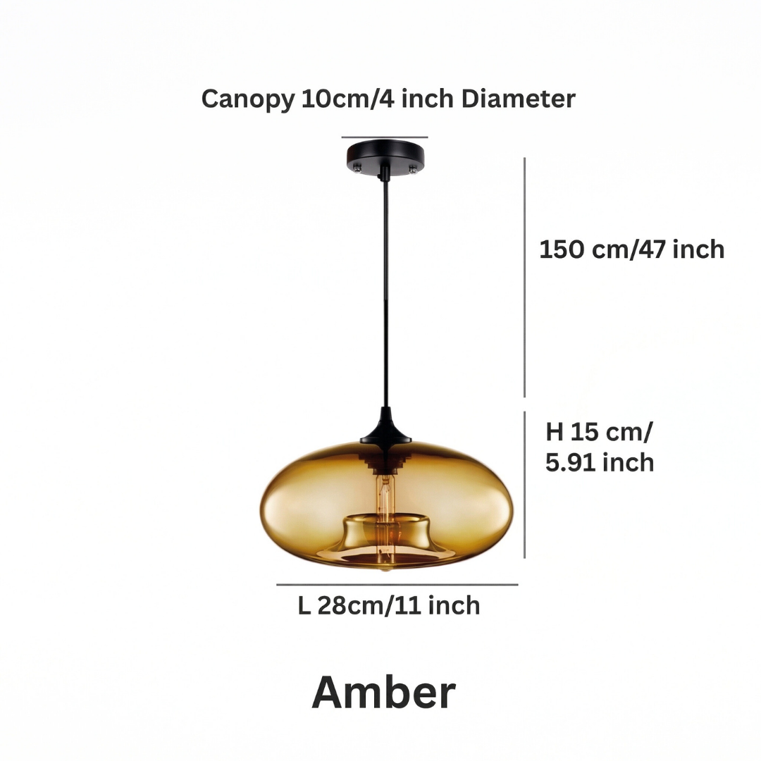 Lampa wisząca Lumen Glass Ball | Designerska szklana lampa LED do salonu, kuchni, jadalni i sypialni