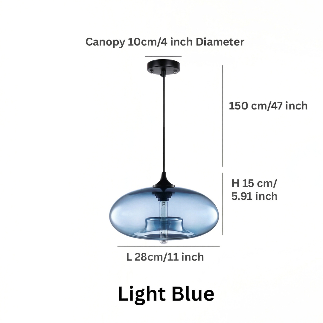 Lampa wisząca Lumen Glass Ball | Designerska szklana lampa LED do salonu, kuchni, jadalni i sypialni