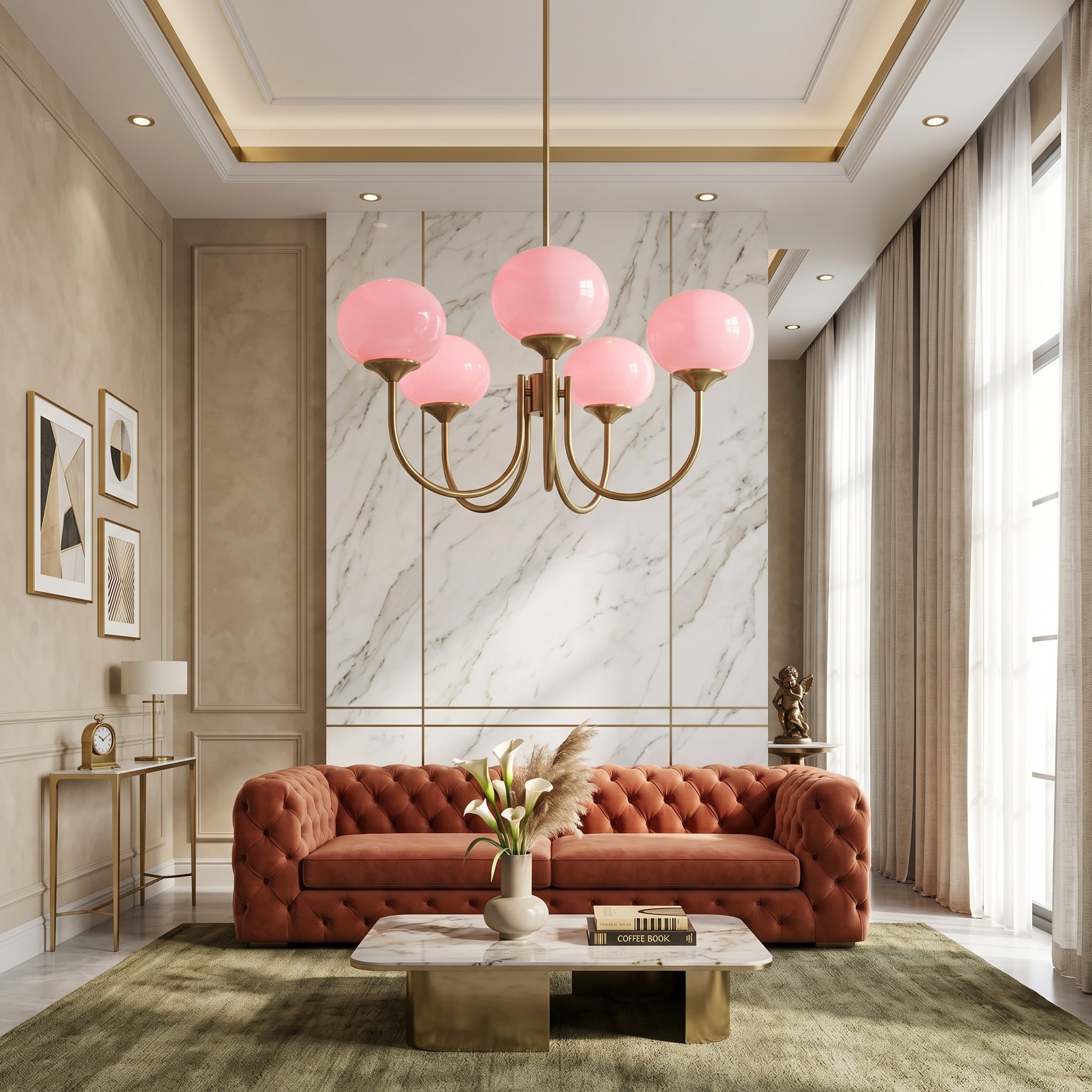 Lumen Collection | Designerska lampa wisząca z kulistymi kloszami | Eleganckie oświetlenie do salonu i jadalni