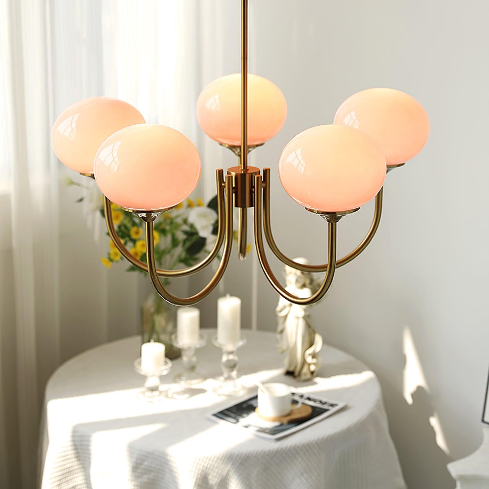Lumen Collection | Designerska lampa wisząca z kulistymi kloszami | Eleganckie oświetlenie do salonu i jadalni