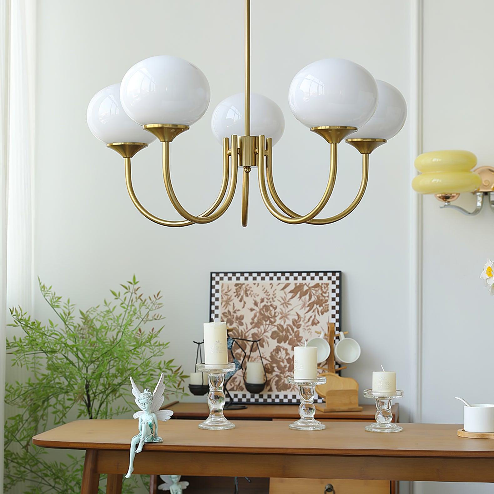 Lumen Collection | Designerska lampa wisząca z kulistymi kloszami | Eleganckie oświetlenie do salonu i jadalni