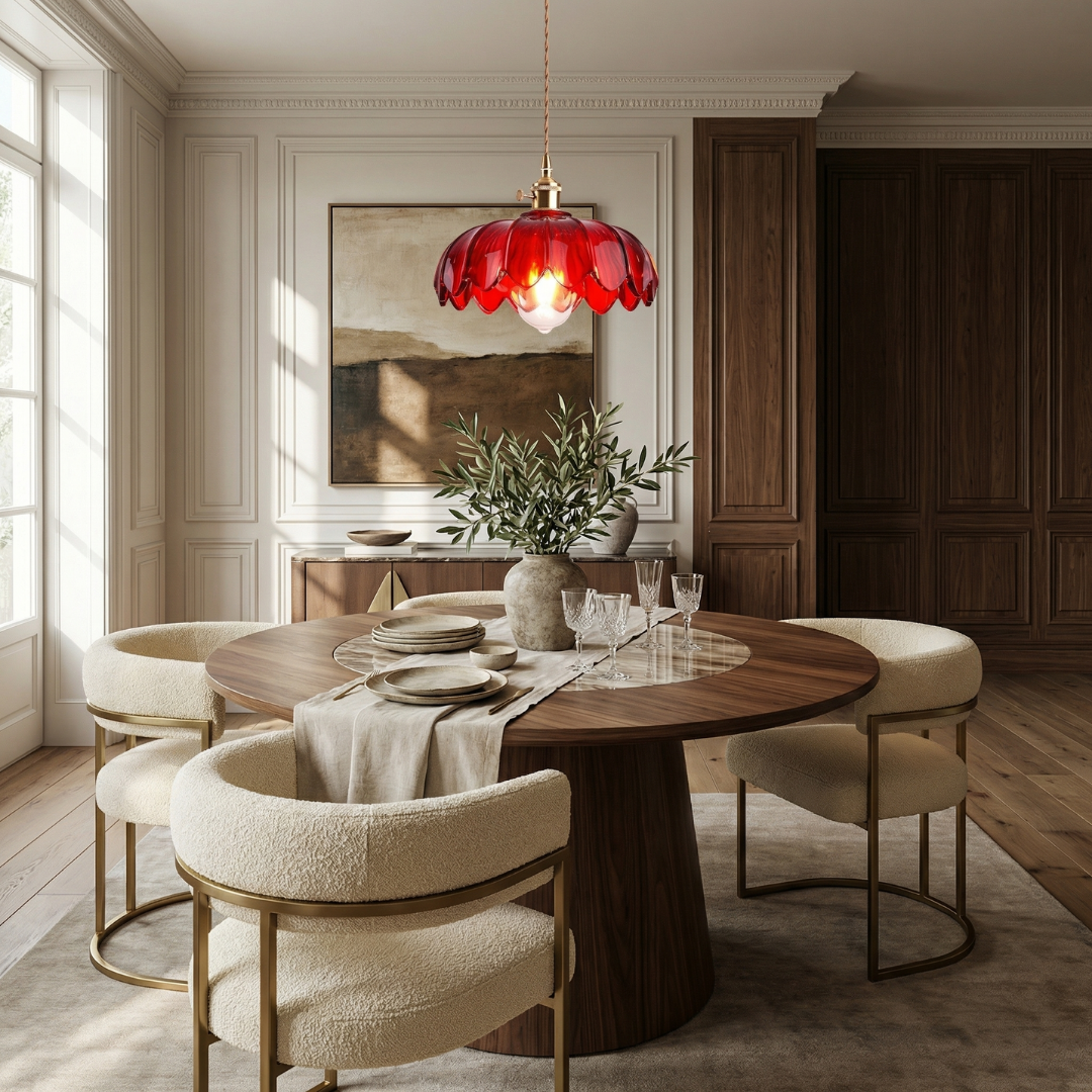 Lampa wisząca Lumen Rustic Glass | Designerska szklana lampa LED do salonu, kuchni i jadalni