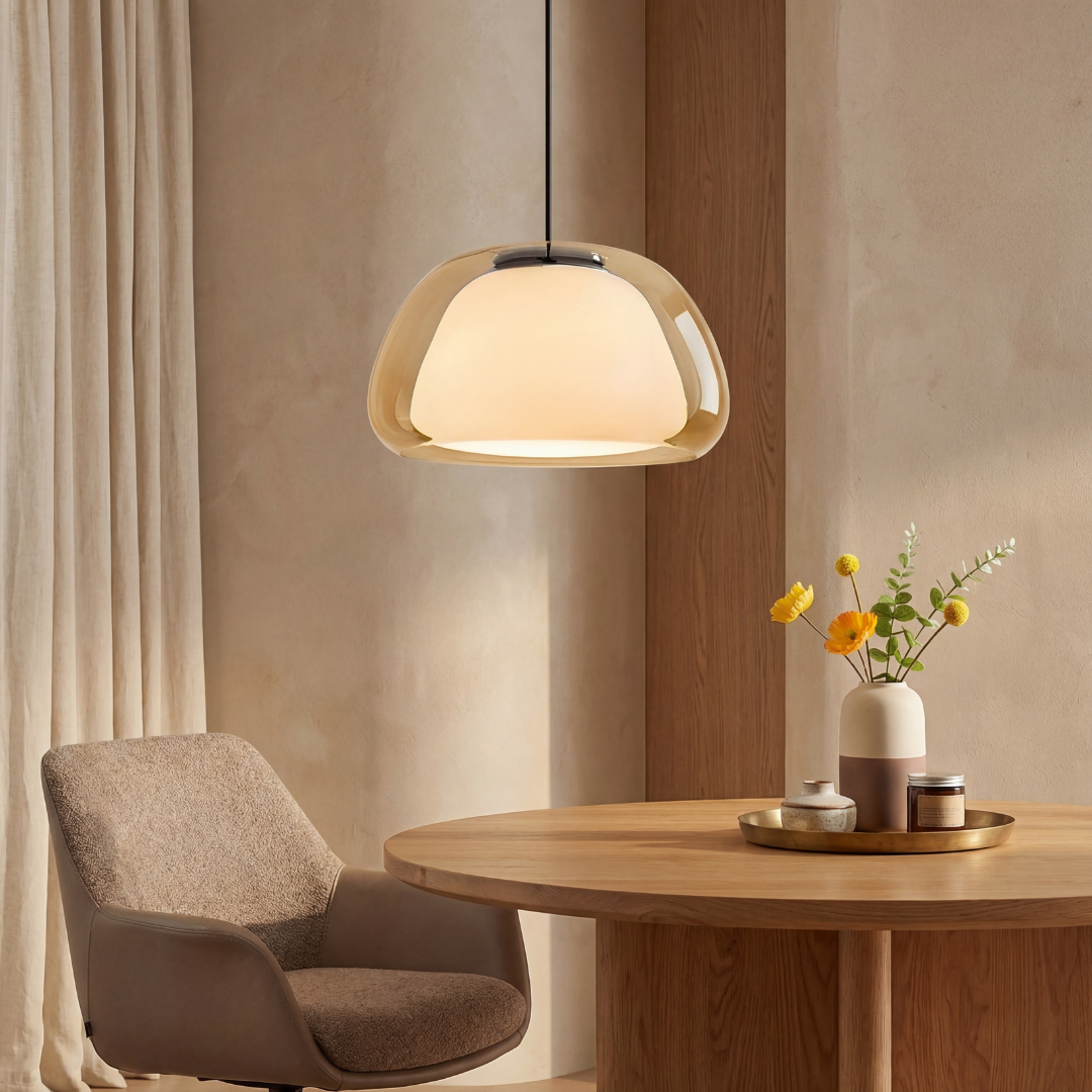 Lampa wisząca Lumen Jelly Glass | Designerska szklana lampa LED do salonu, kuchni i jadalni