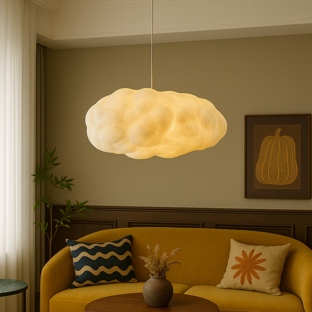 Lampa wisząca Cloud | Designerska lampa LED w kształcie chmury do salonu, jadalni i sypialni