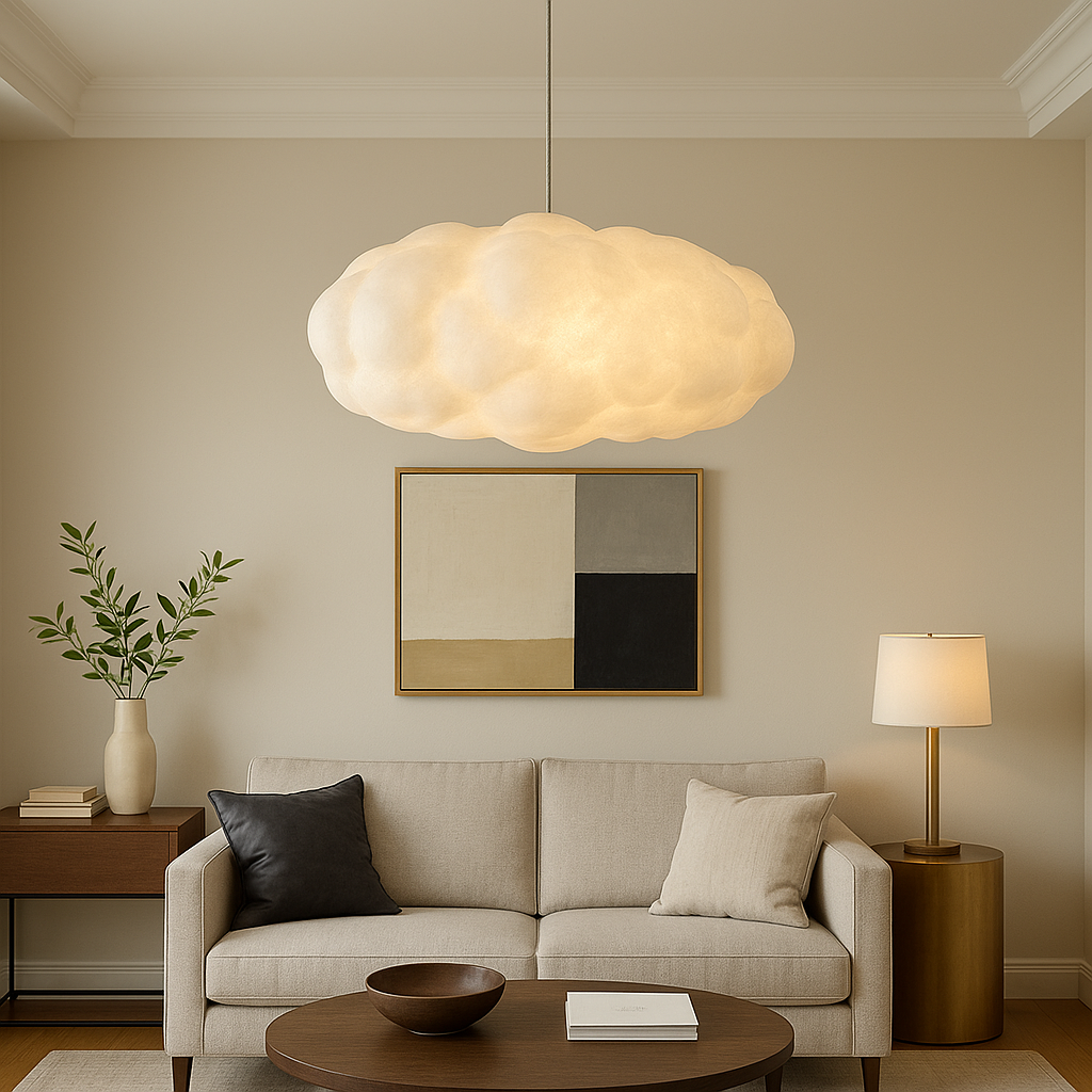 Lampa wisząca Cloud | Designerska lampa LED w kształcie chmury do salonu, jadalni i sypialni