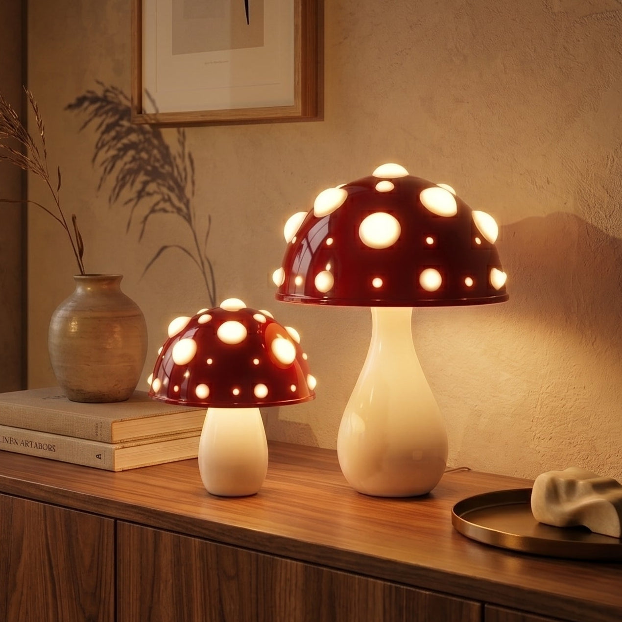 Mushroom LED | Lampa Stołowa LED w Kształcie Grzyba – Designerska Lampka do Sypialni i Salonu