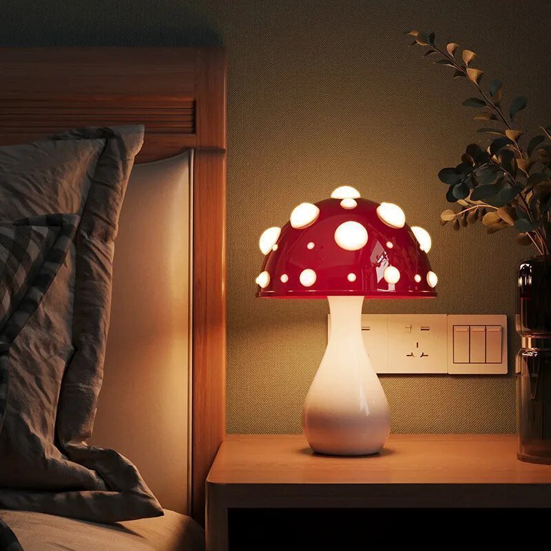Mushroom LED | Lampa Stołowa LED w Kształcie Grzyba – Designerska Lampka do Sypialni i Salonu