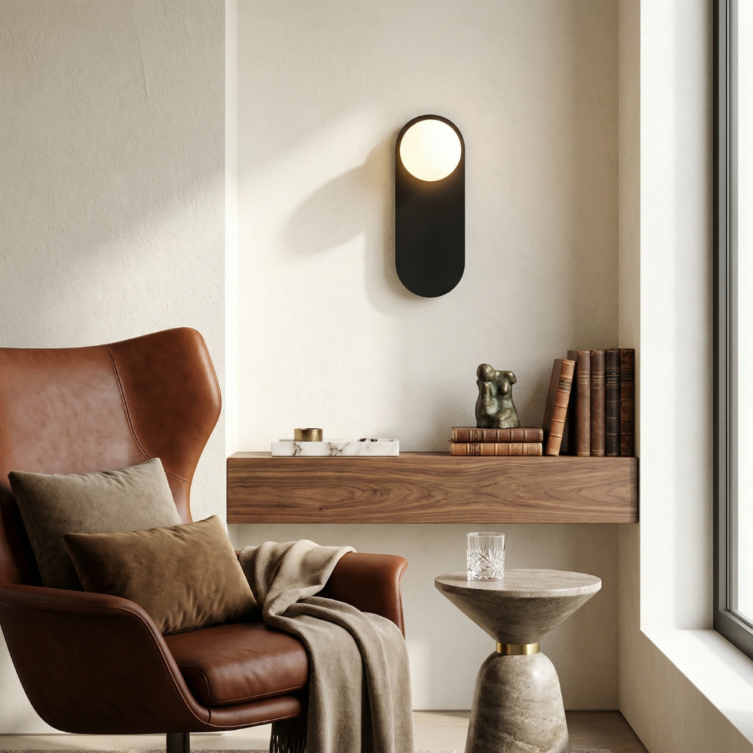 Lumen Collection | Modern Wall Sconce with Glass Diffuser for Soft Ambient Glow