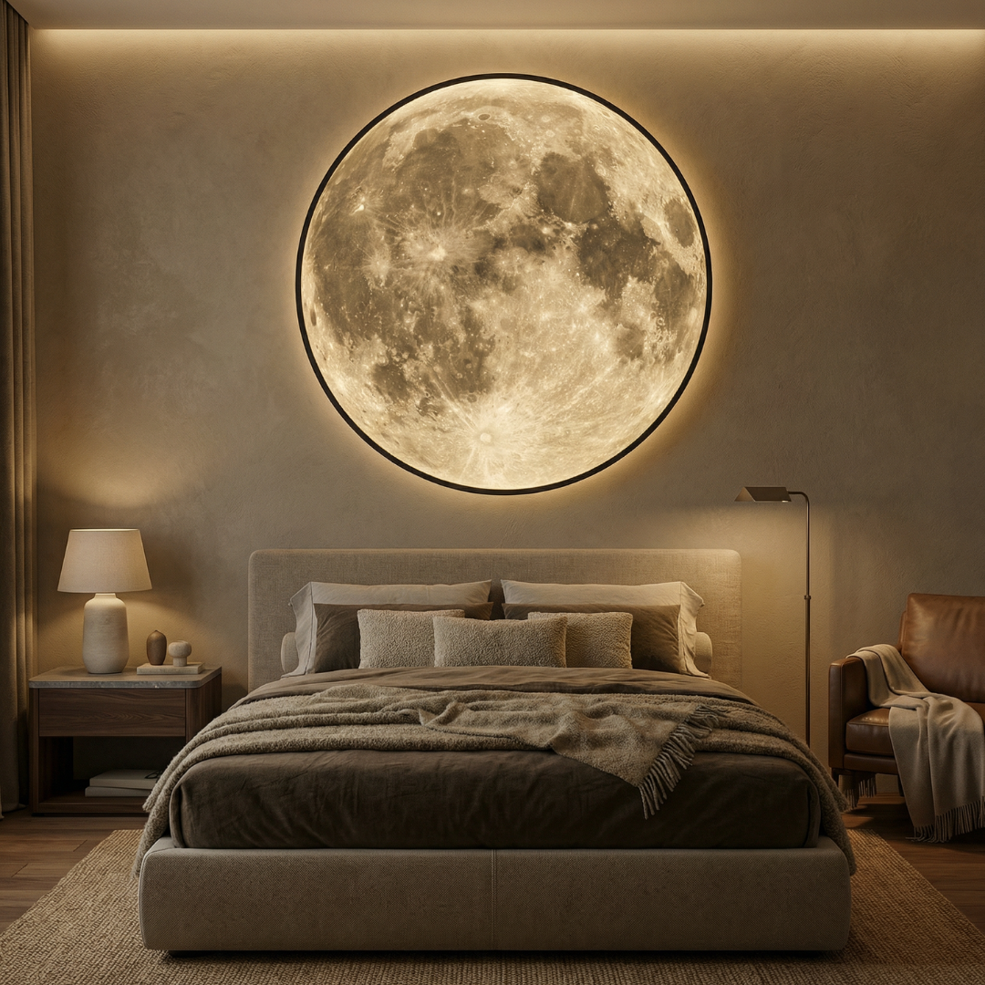 Lumen Collection | Moon Globe Wall Light with Soft LED Glow