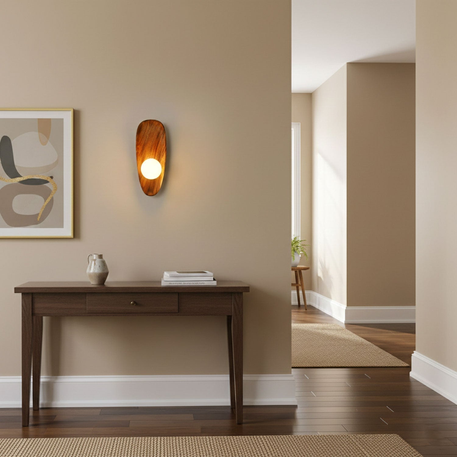 Lumen Collection | Contemporary Wooden Wall Sconce with Soft Ambient Glow