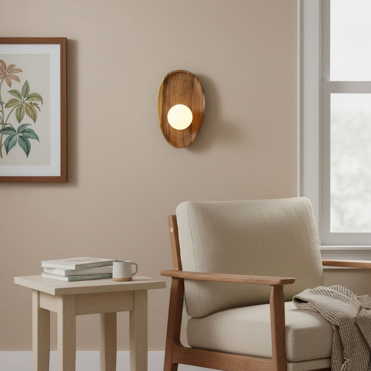 Lumen Collection | Contemporary Wooden Wall Sconce with Soft Ambient Glow