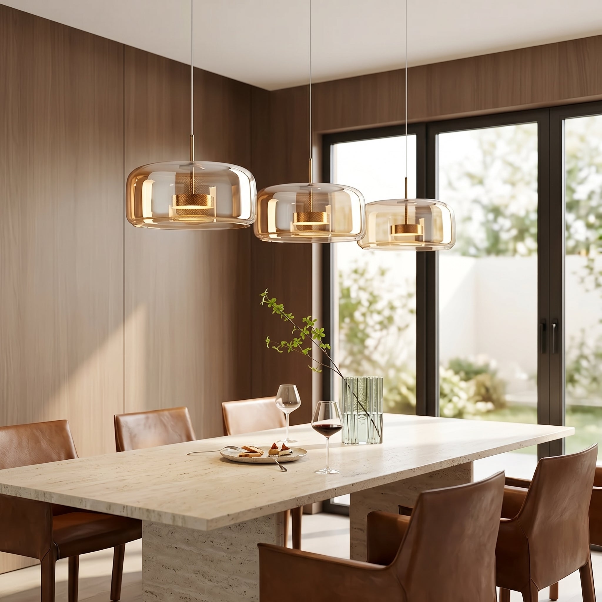 Lampa Wisząca Lumen Hailie Trio – Elegancka Szklana Lampa z 3 Punktami Światła do Jadalni i Kuchni