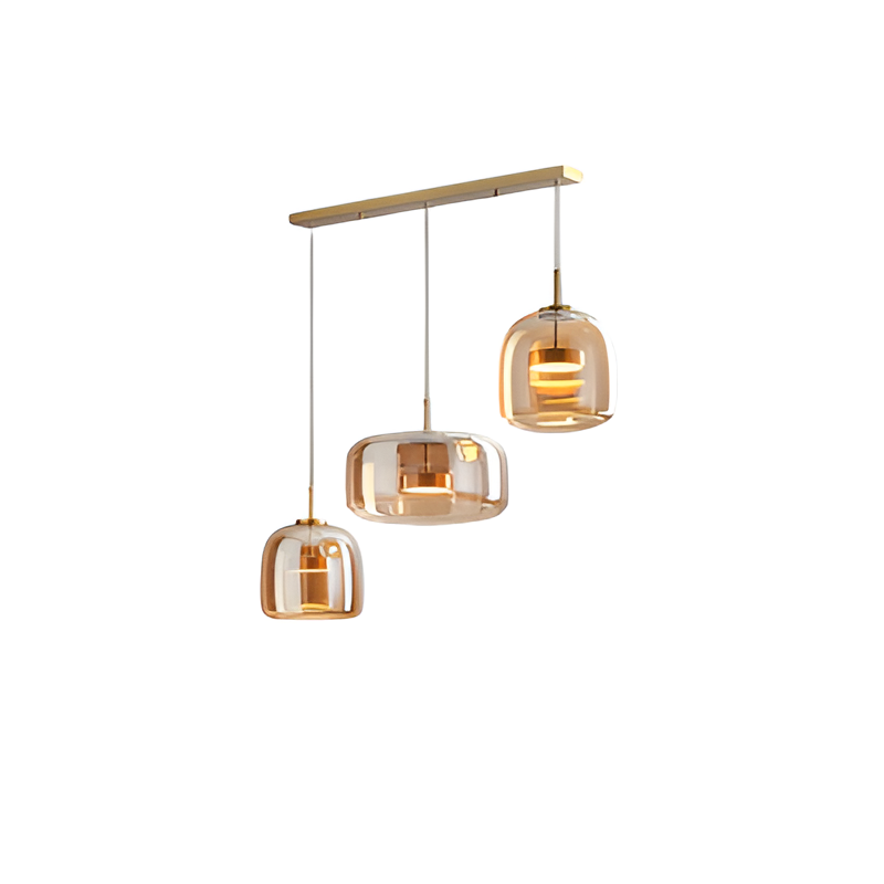 Lampa Wisząca Lumen Hailie Trio – Elegancka Szklana Lampa z 3 Punktami Światła do Jadalni i Kuchni