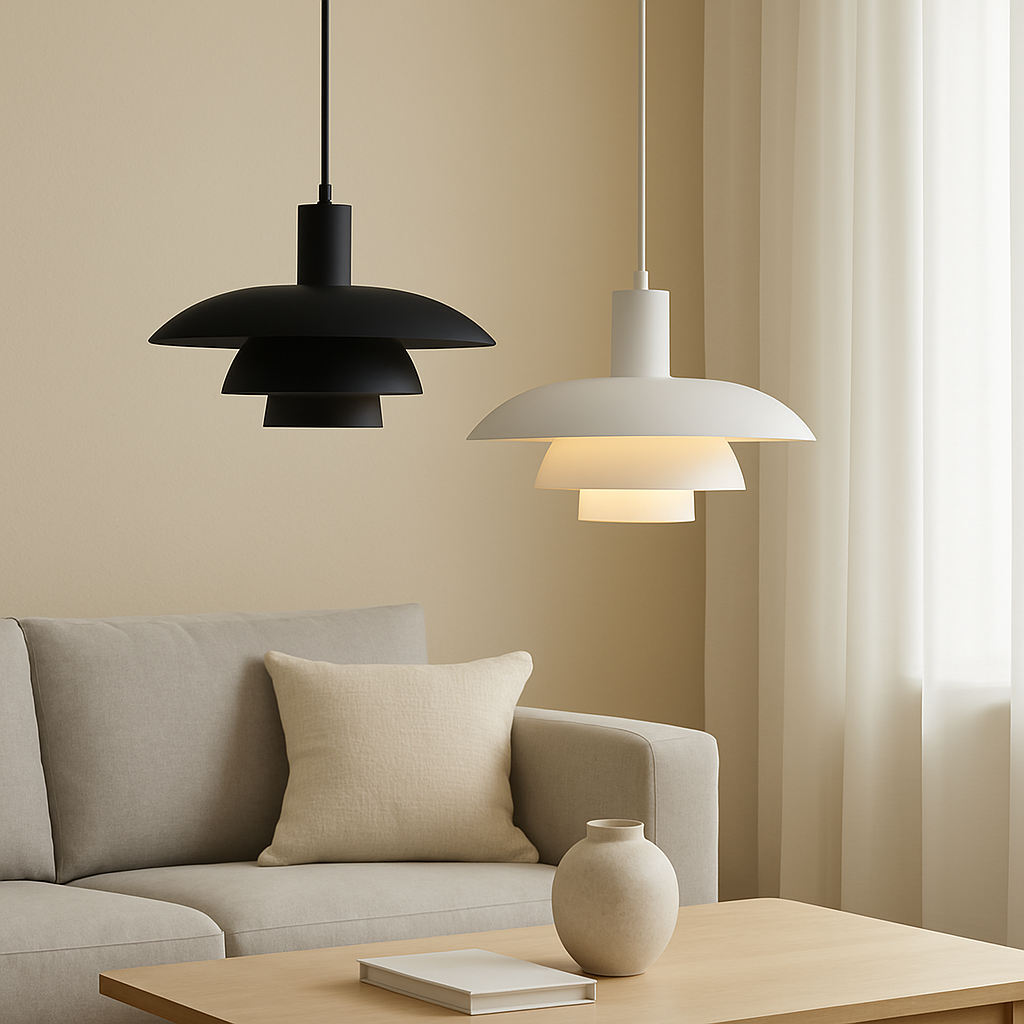 Lumen Juliet | Przytulna, elegancka duńska lampa wisząca do nowoczesnych wnętrz z wielowarstwowym kloszem