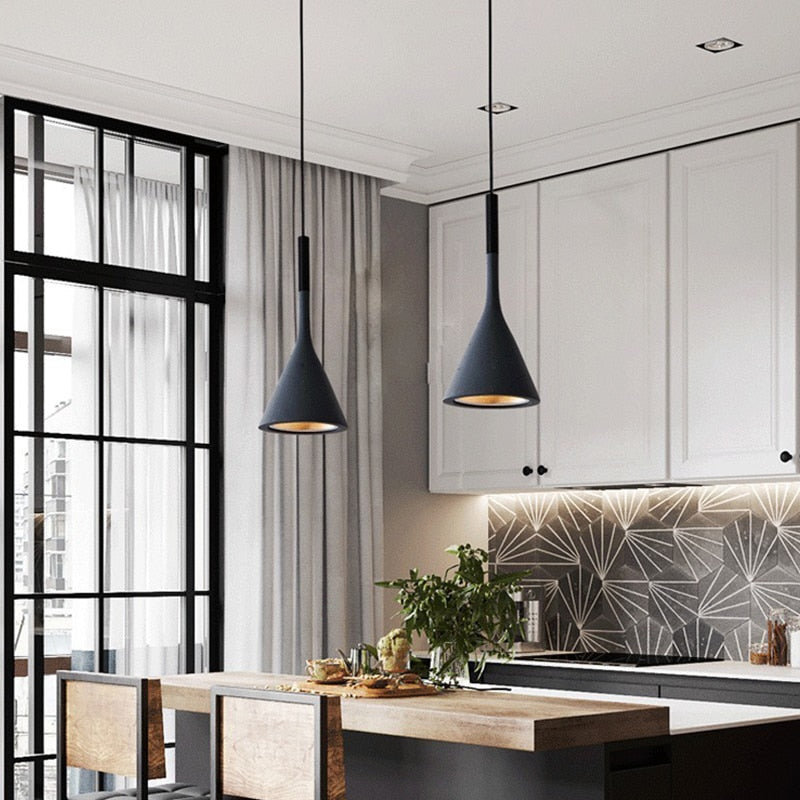 Skandynawska lampa wisząca | Minimalistyczna lampa LED E27 do kuchni, salonu i jadalni