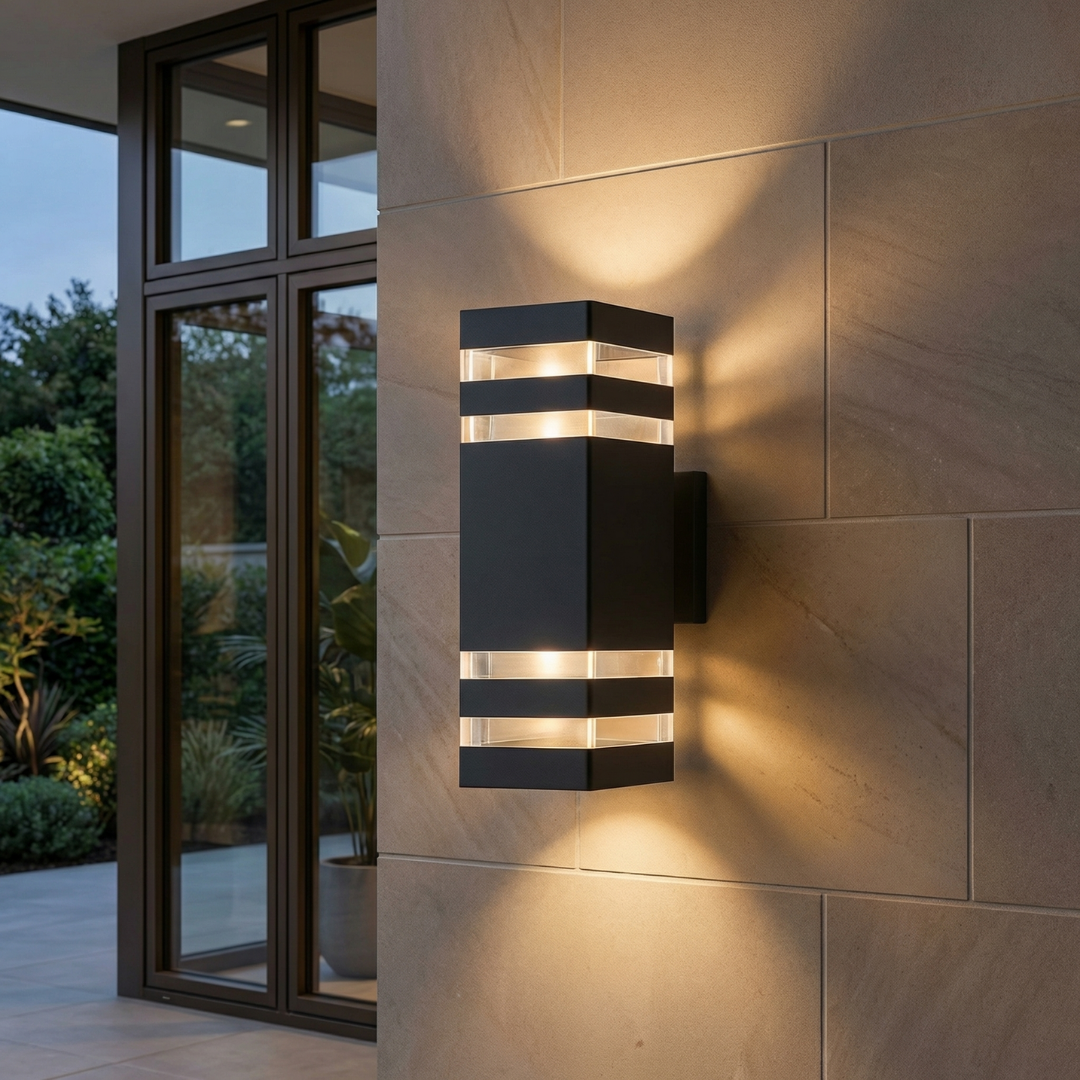 Lumen Series | Dual Beam Outdoor Wall Light for Modern Exteriors