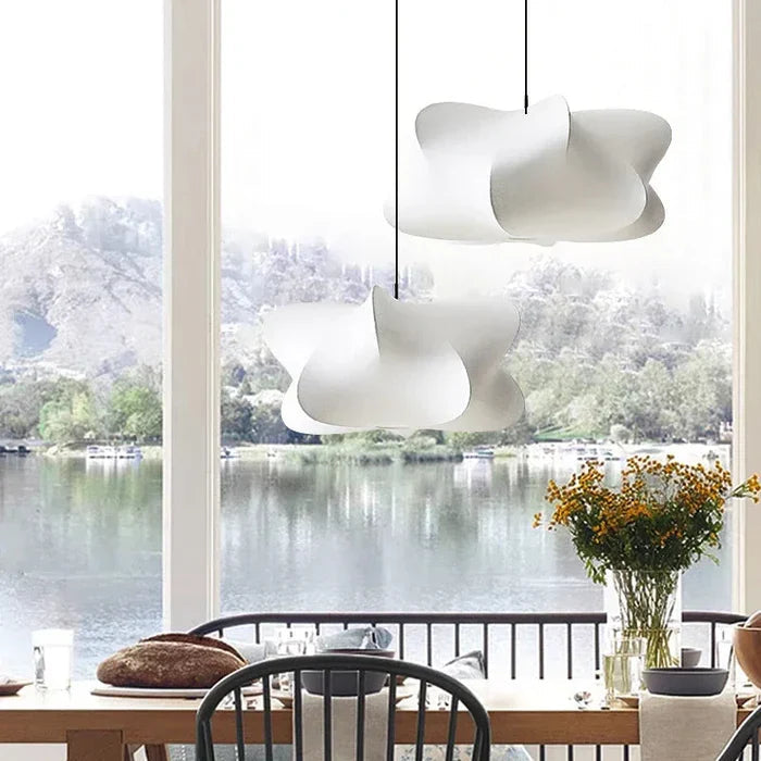 Lampa wisząca Lumen Wabi Sabi z jedwabiu | Designerska lampa LED do salonu, sypialni i jadalni