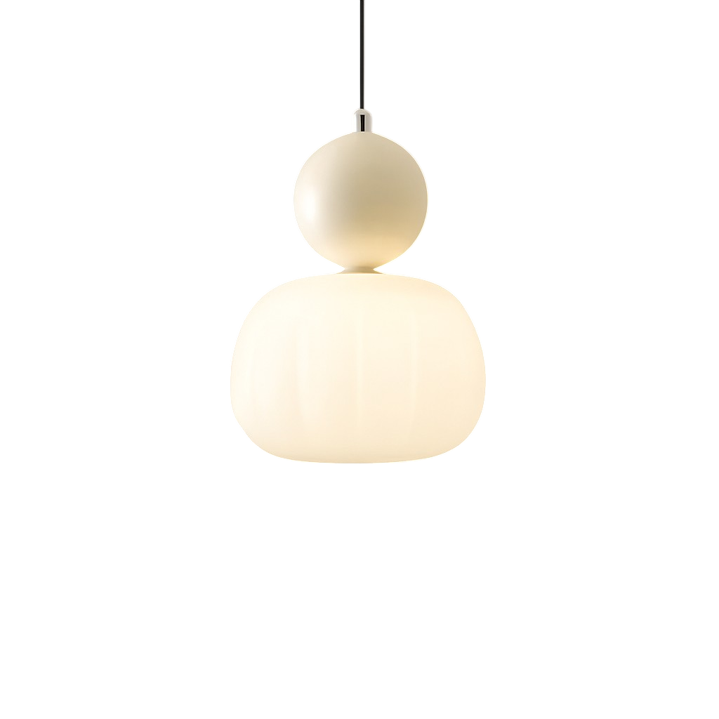 Lampa wisząca Art Deco | Złota designerska lampa LED z podwójnym kloszem do salonu, kuchni i jadalni
