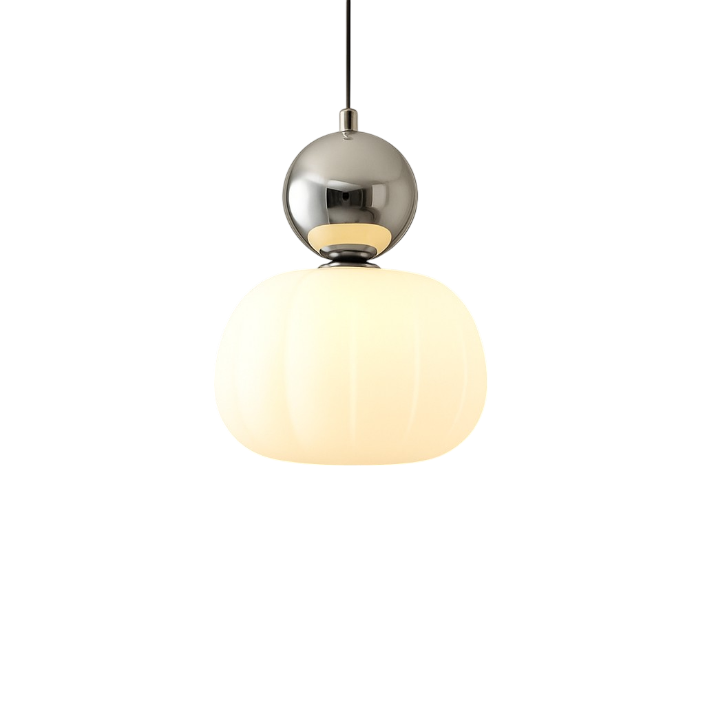 Lampa wisząca Art Deco | Złota designerska lampa LED z podwójnym kloszem do salonu, kuchni i jadalni